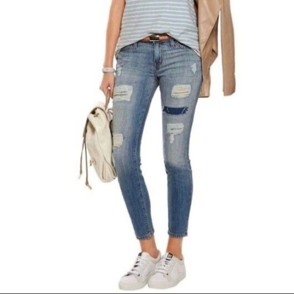 Current/Elliott The Stiletto Skinny Jeans Vintage NY Repair Medium Wash Size 27 - Picture 2 of 12